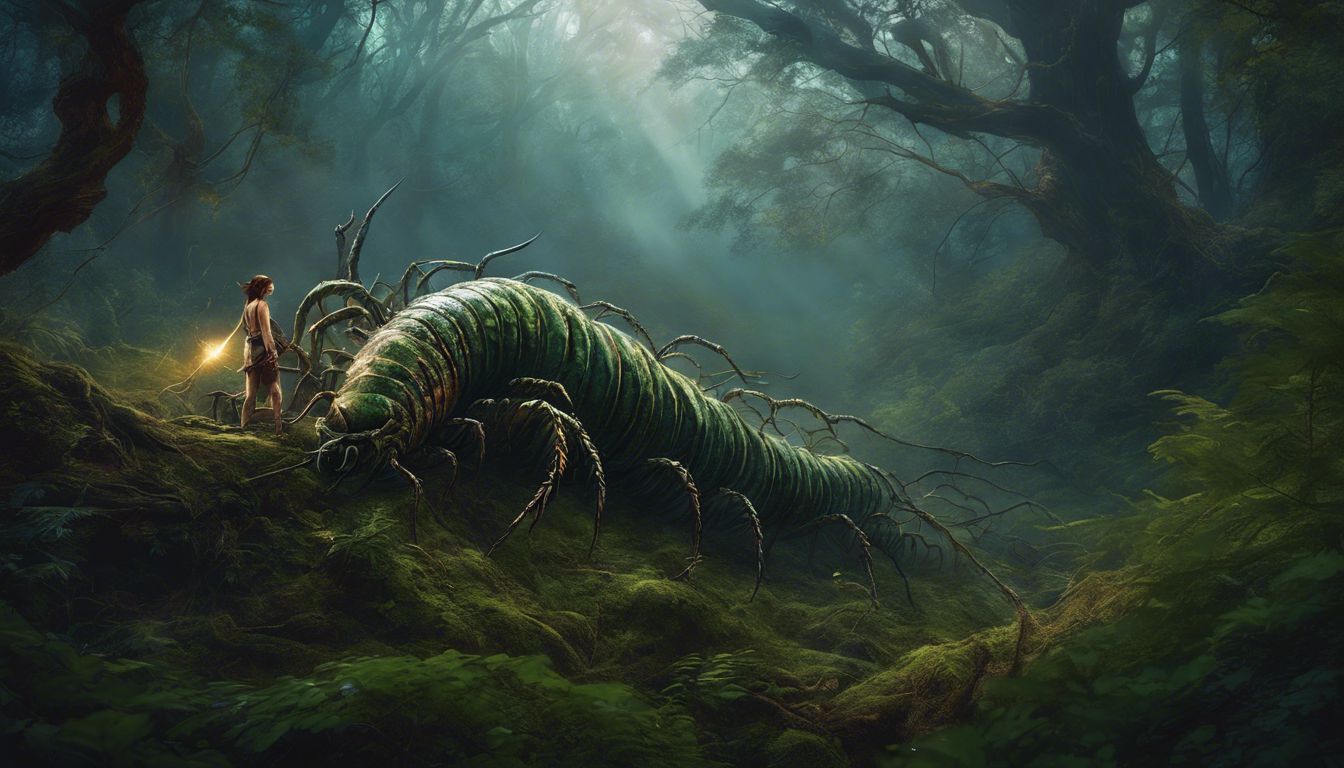 A person waking up in the wilderness with a centipede crawling.